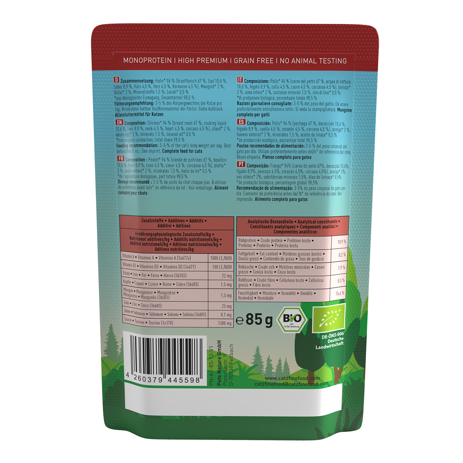 Catz Finefood Bio No 503 Βιολογικό Κοτόπουλο 85gr