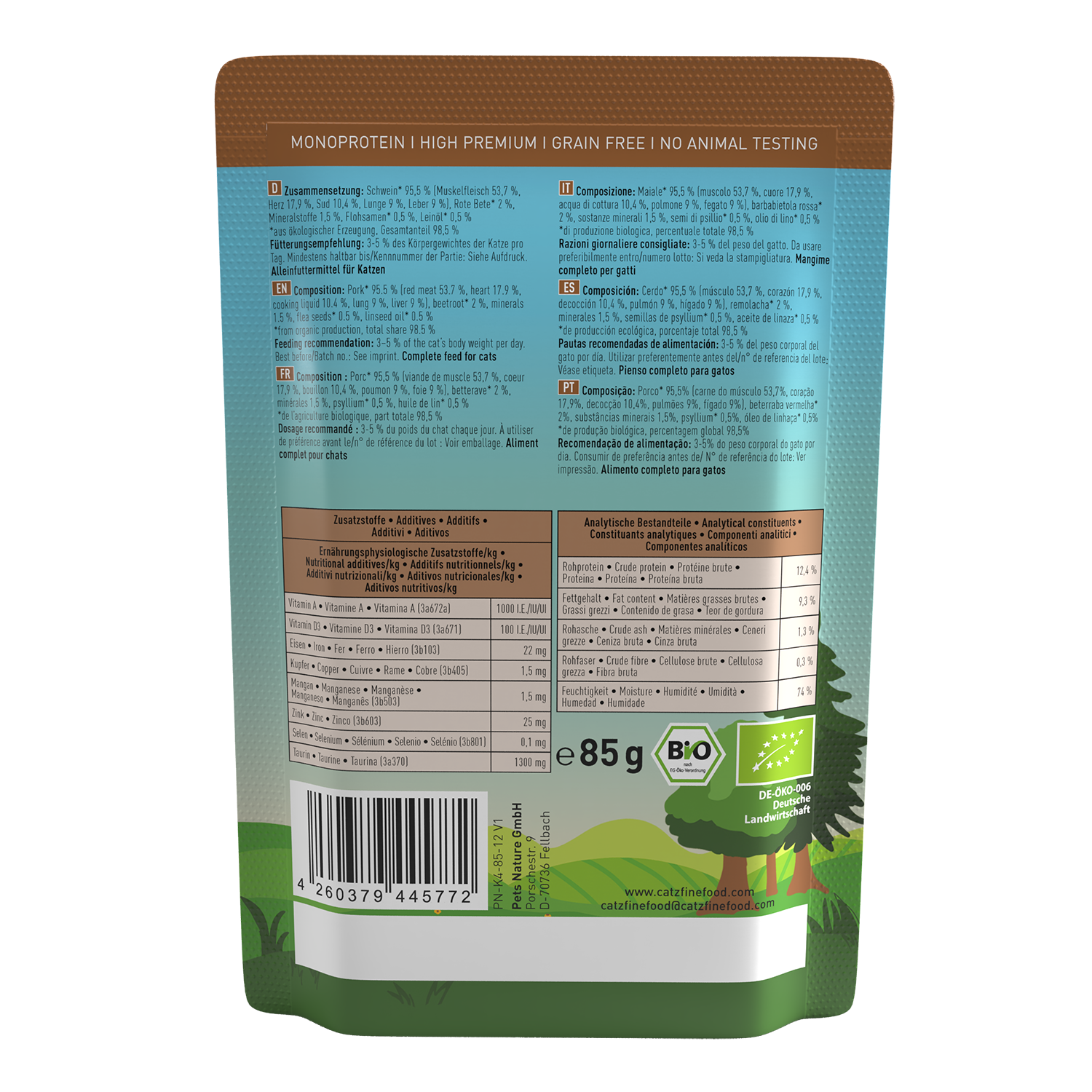 Catz Finefood Bio No 509 Βιολογικό Χοιρινό 85gr
