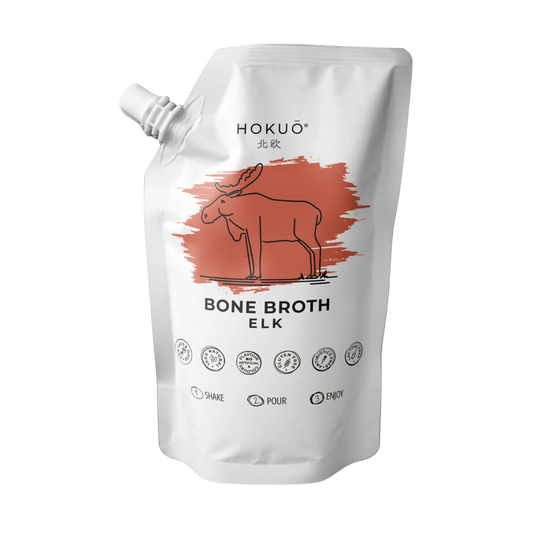 Hokuō® Ζωμός από κόκκαλα άλκης για σκύλους και γάτες - Elk Bone Broth